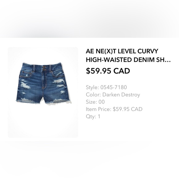 American Eagle Curvy Hi-Rise Shortie - Picture 2 of 9